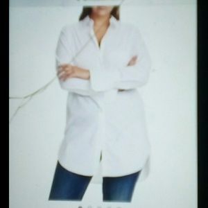 WHITE BUTTON DOWN SHIRT. NEW